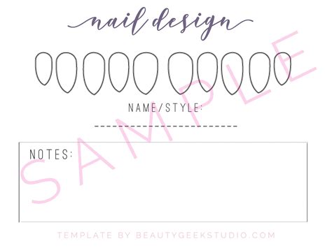 Almond Nail Template