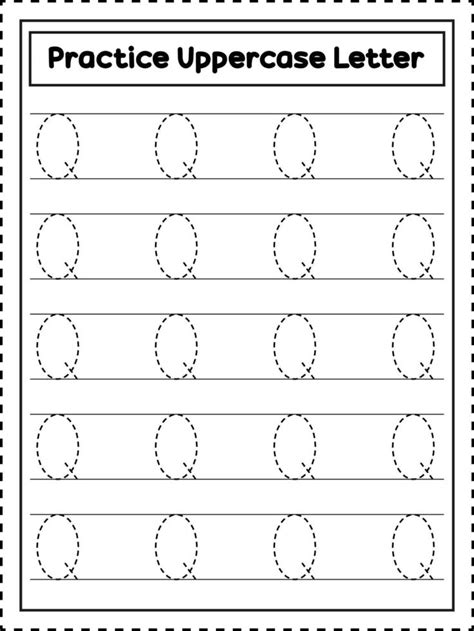 ABC Alphabet Letter Tracing. Uppercase letter Q. Handwriting practice ...