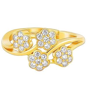 GIVA 925 Silver Golden Floral Fantasy Ring,Adjustable | Rings for Girls ...