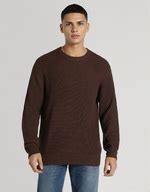 Buy American Eagle Men Brown Waffle Crew Neck Sweater Online - 39733492