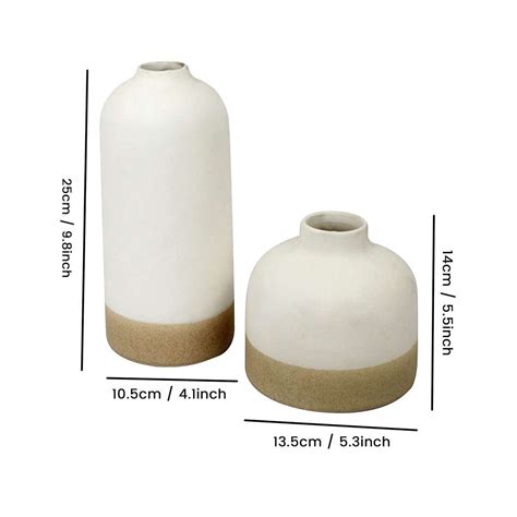 TIED RIBBONS Decorative Ceramic Flower Vase (Set of 2, Multi, 9.8 & 5.5 ...
