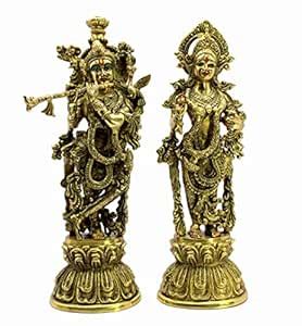 Buy eSplanade Brass Radha Krishna Radhe Krishan Murti Idol Statue ...