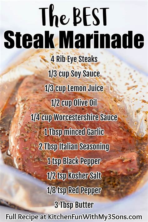 The Best Steak Marinade Recipe l Kitchen Fun With My 3 Sons