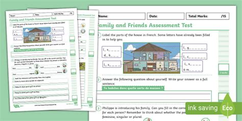 👉 French: Family and Friends: Year 5 Assessment Test