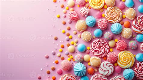 AI generated Minimalistic sweet and candy background concept with empty ...