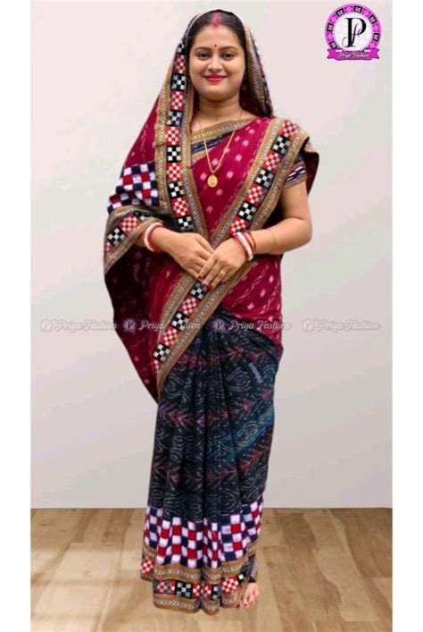 102367 Sambalpuri Handloom Cotton patchwork saree with Blause