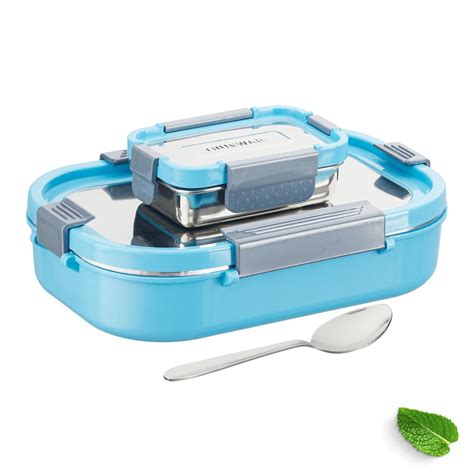 Buy Trueware Clip Flip Lunch Box Inner Steel Outer Plastic Big ...