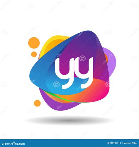 Letter YY Logo with Colorful Splash Background, Letter Combination Logo ...