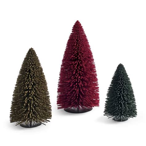 Flocked Holiday Tabletop Trees, Set of 3 | Grandin Road