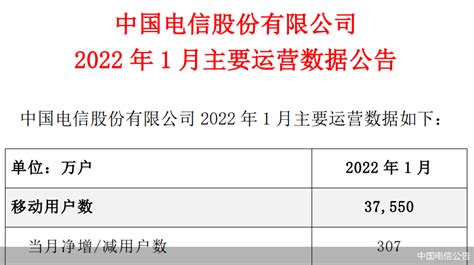 中国电信1月5G用户数累计达1.96亿户_总数_石飞_公告