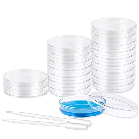 Buy 20 Pieces Plastic Petri Dishes with Lids (90ml) and 20 Pieces ...