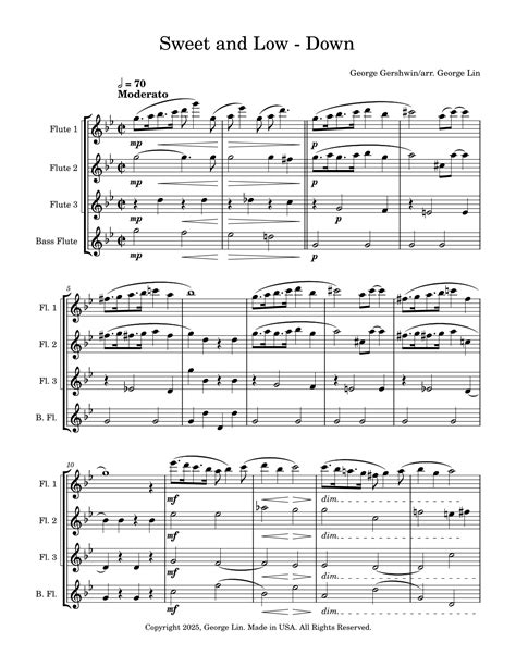 Sweet and Low-Down (arr. George Lin) by George Gershwin Sheet Music for ...