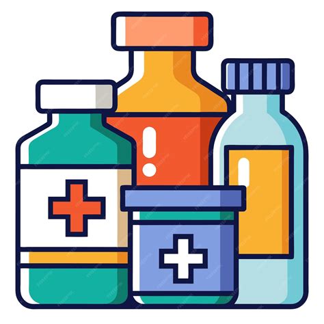 Medicine bottles clip art and Vector Design With a White Background ...