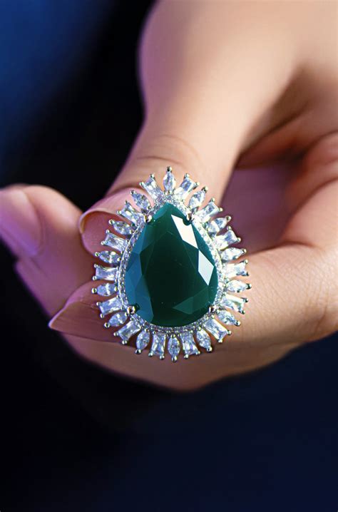 Emerald Cascade Ring – Joules by Radhika