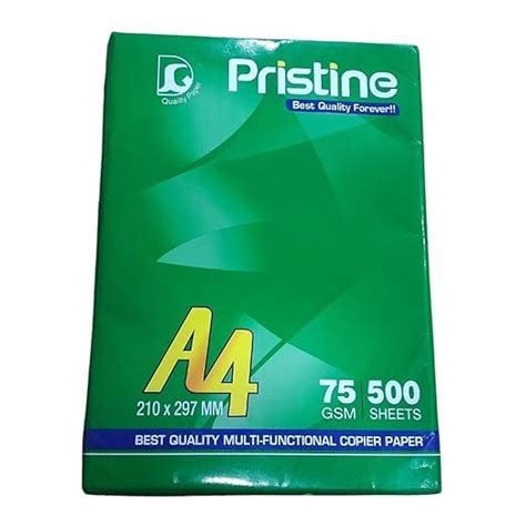 Pristine Copier Paper | 1 Ream | A4 Size | 75 GSM | 500 Sheets | White ...