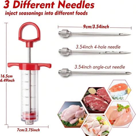1-Unze Kunststoff BBQ Marinade Injector Set, Braten Injektionsspritze ...