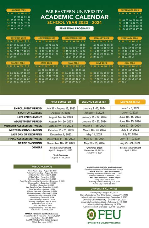 Academic Calendars • Far Eastern University