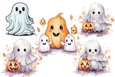Cute Ghost Halloween Sublimation Clipart Graphic by sayedhasansaif04 ...