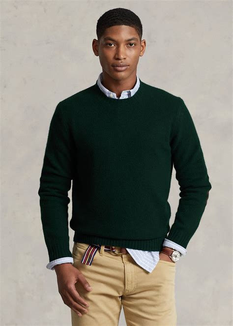 RL Suede-Patch Wool-Cashmere Jumper | Sweater outfits men, Mens ...