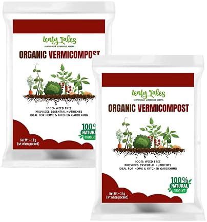 Leafy Tales Organic Vermicompost Fertilizer Manure for Plants - 1 KG ...