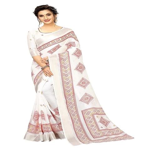 RAJESHWAR FASHION WITH RF Women's Striped Print Soft Jute Fancy Zari ...