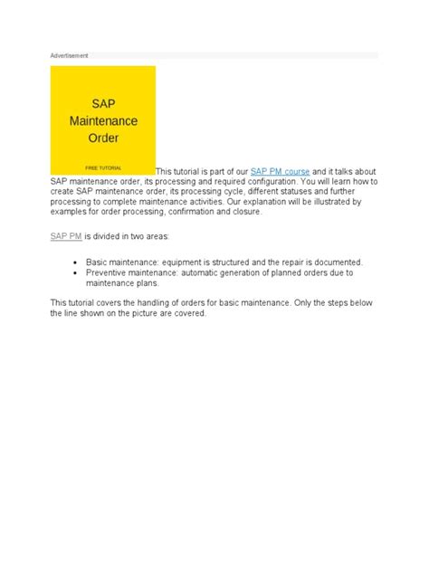 Image result for SAP Maintenance Module User Guide
