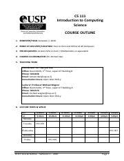 Image result for Cdcs110 Course Outline
