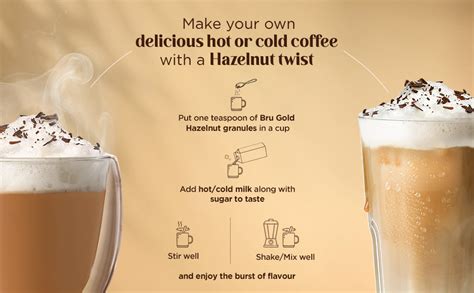 Bru Gold Hazelnut 100g | Flavoured Instant Coffee | Flavourful Twist to ...