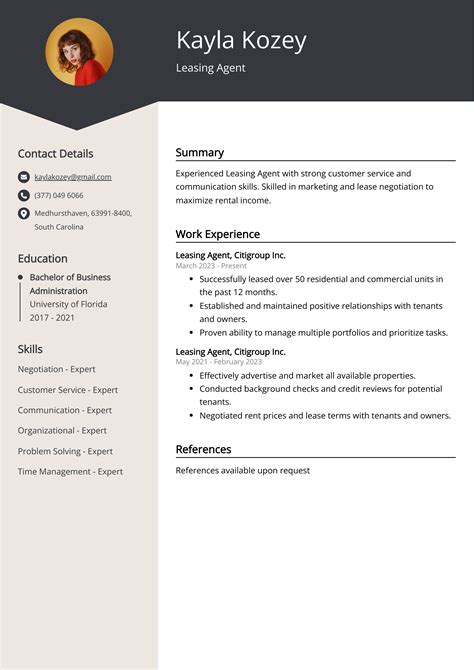 Leasing Agent Resume: Job Description, Sample & Guide