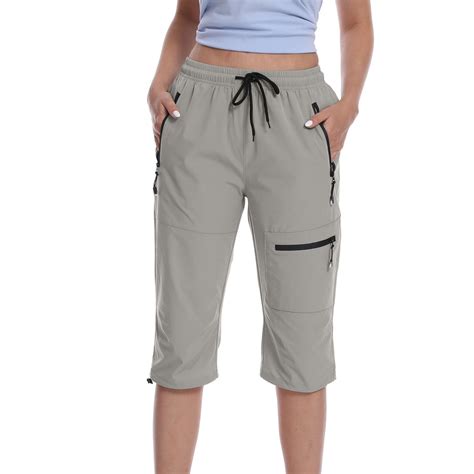 Jsaierl Capri Pants for Women Summer Elastic Waist Capri Shorts Petite ...