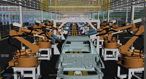 汽车制造 工厂、车间、生产流水线、工业、厂房 机器 -CG模型网（cgmodel)-让设计更有价值!