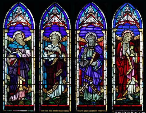 "Matthew, Mark, Luke, and John" Religious Stained Glass Window