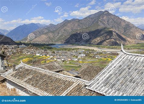 ShiGu Village Near Lijiang, Aerial View. ShiGu is in Yunnan, China, and ...