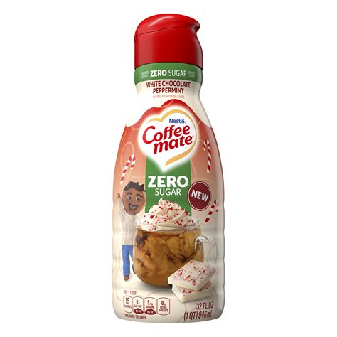 Zero Sugar White Chocolate Peppermint Liquid Coffee Creamer 32 fl oz ...