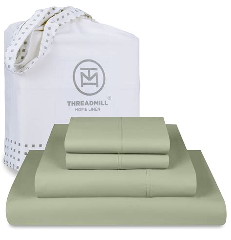 Threadmill Luxury 800 Thread Count Full Size 100% Cotton Sheets - Sage ...