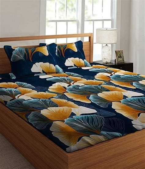 Buy ULOM 350 TC Premium Heavy Cotton Elastic Fitted Bedsheets with 2 ...