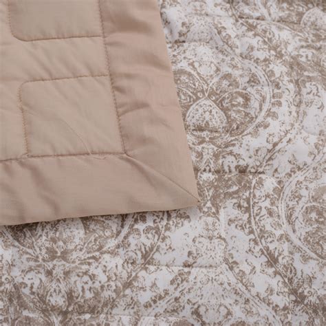 Buy MASPAR Art Nouveau Beige Printed Cotton Queen Size Quilt ...