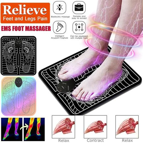 Electric Ems Foot Massager Leg Reshaping Pad Feet Muscle Stimulator Mat ...