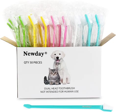 Amazon.com: Nuogo 200 Pcs Dog Toothbrush Bulk Dual Headed Dental ...