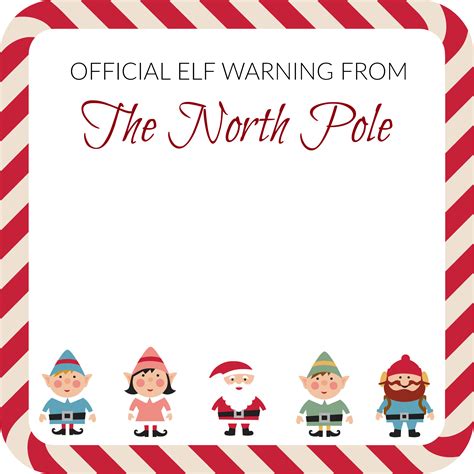 Elf On The Shelf Elf Warning Note Template | Notes to Self