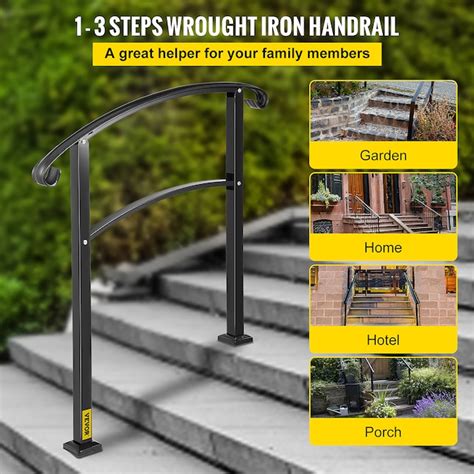 VEVOR 2-ft x 42-in Black Steel Deck Stair Rail Kit in the Deck Railing ...