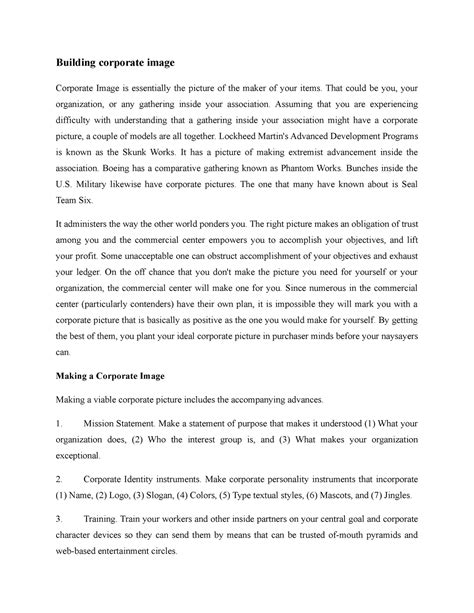 Building corporate image - Building corporate image Corporate Image is ...