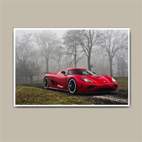 Koenigsegg Side View White And Black Supecar Wall Hang Fine Art Print ...