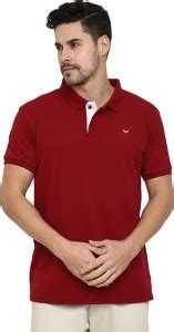 V-MART Solid Men Polo Neck Maroon T-Shirt - Buy V-MART Solid Men Polo ...