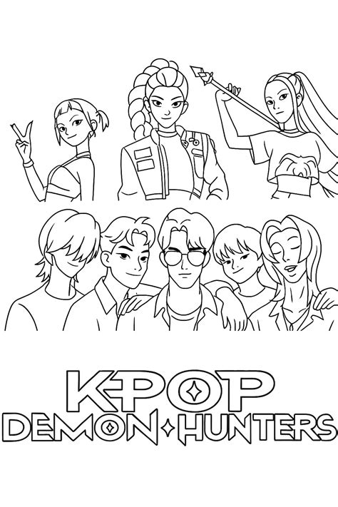 35+ KPop Demon Hunters coloring pages for kids | Coloriage, Démons ...