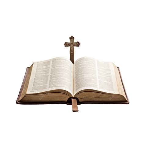 Hd 3d Minimalistic With Open Bible And Cross On Transparent Background ...