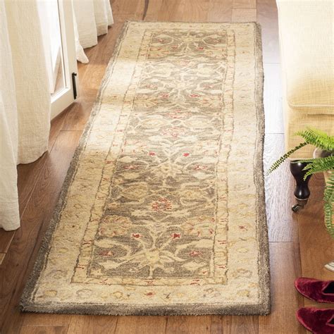 SAFAVIEH Anatolia Sierra Floral Wool Runner Rug, Olive Grey/Beige, 2'3 ...