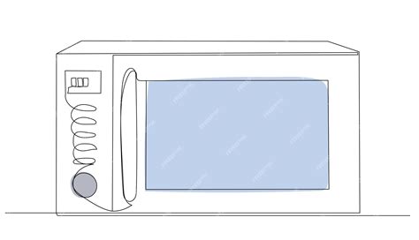 Premium Vector | Microwave oven drawing by one continuous line vector