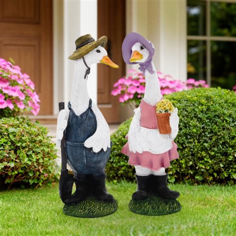 Amazon.com : Juliahestia Porch Goose Statue Outfits Large Garden ...