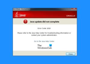 Image result for Java Update Did Not Complete